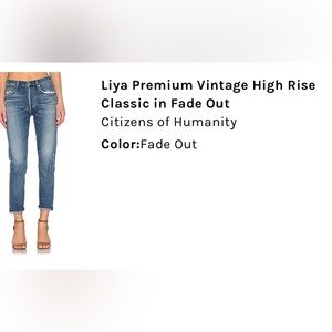 CITIZENS OF HUMANITY Liya High Rise Classic Fit Crop Jean